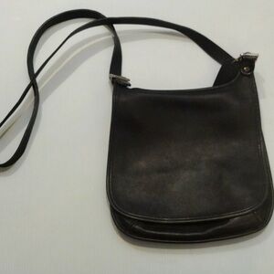 COACH Classic Black Leather Crossbody vintage flap